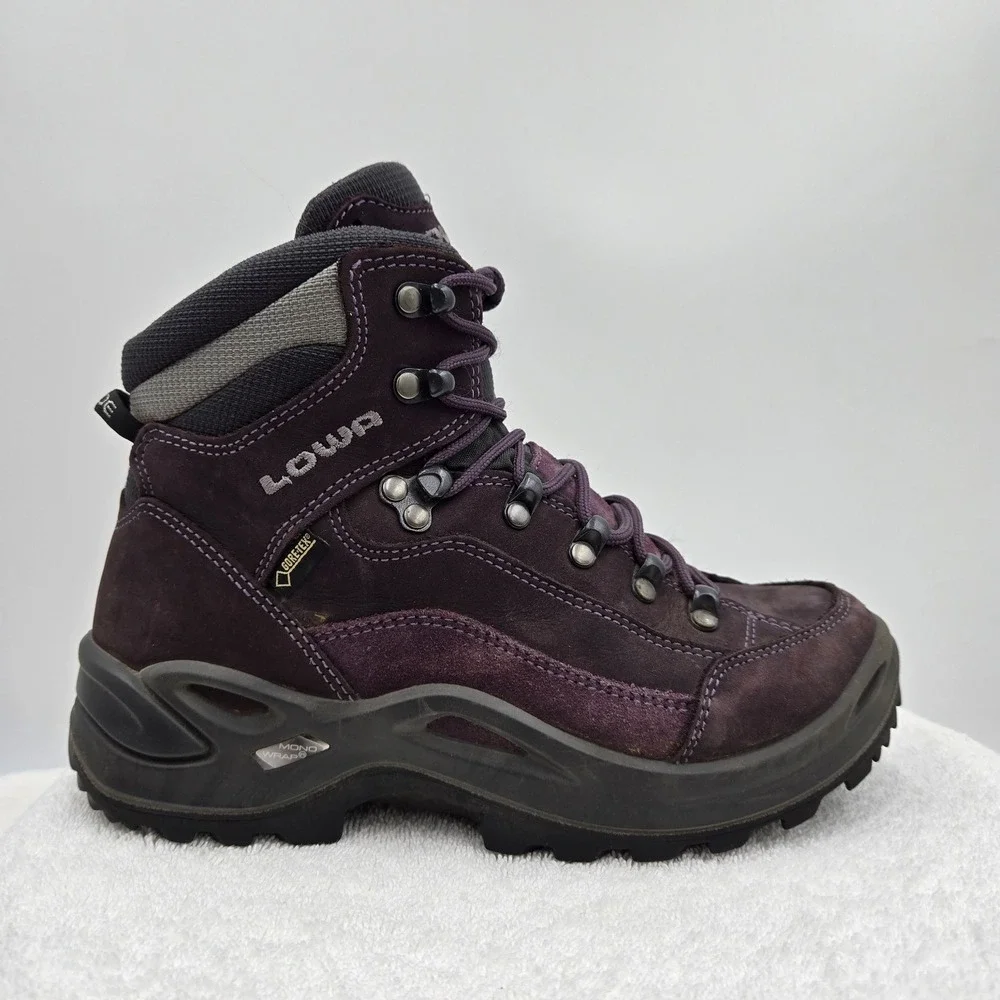 Lowa Women's Size 6 Renegade GTX Mid Gore-Tex Vibram Hiking Boot Purple Outdoor